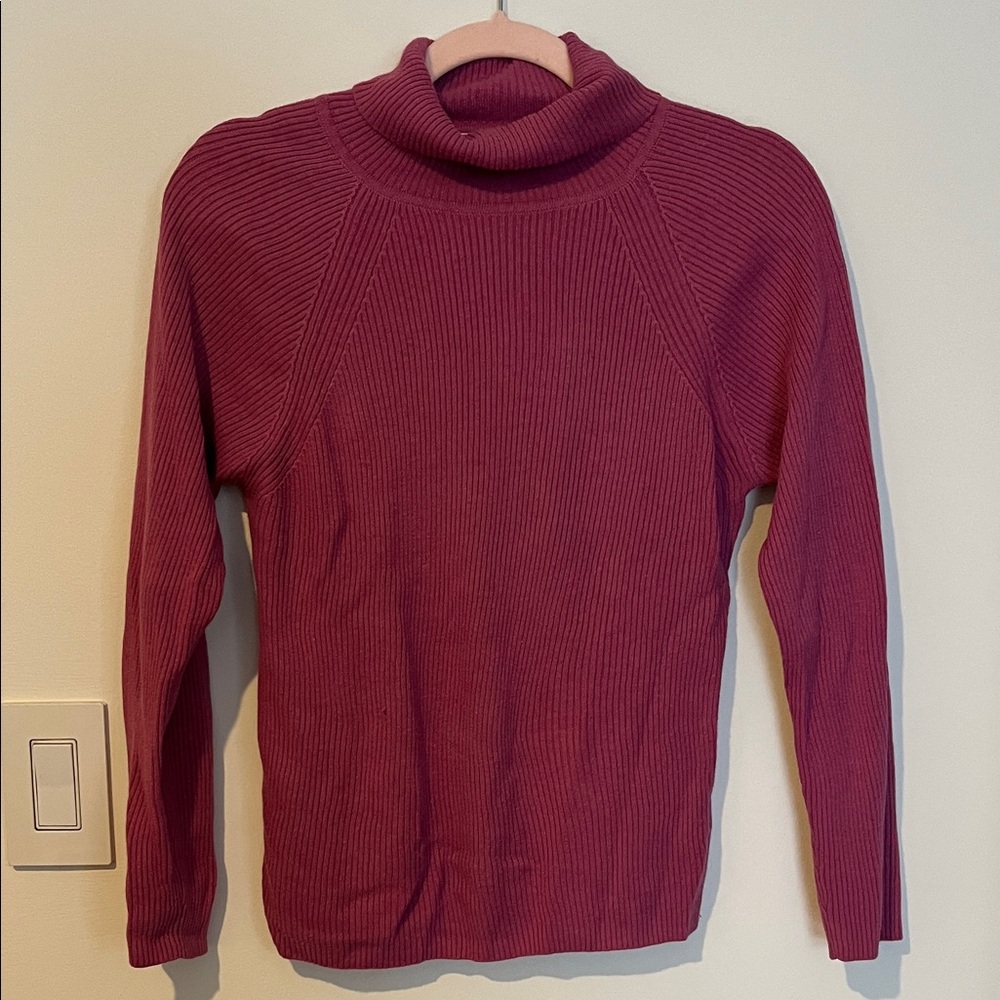 Faded Glory Women's Turtle Neck Sweater - Deep Pink